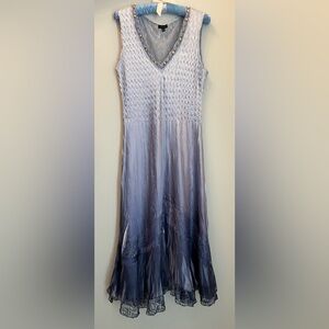 Komarov Stunning Light Blue Dress With Embellished Neckline And Jacket